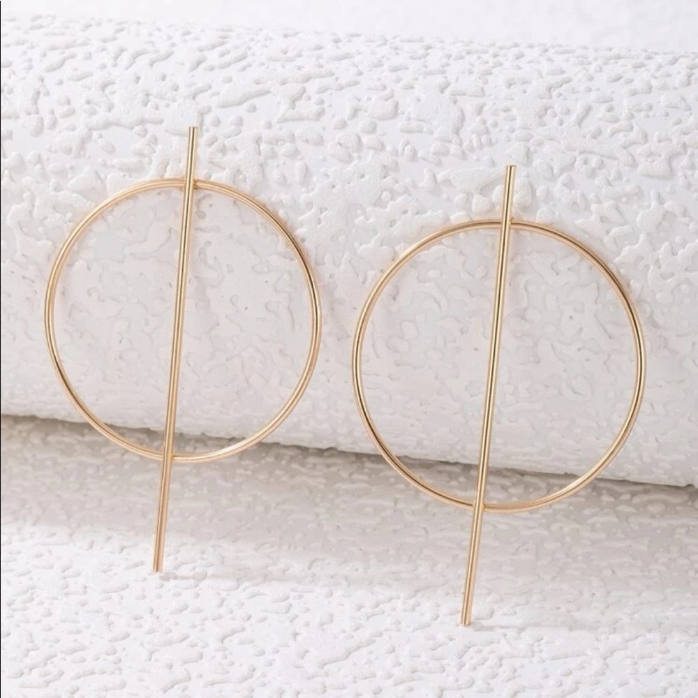 Gold Geometric Stud Earrings Brand New!